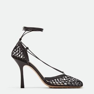 Bottega Veneta Stretch Lace Up Sandal, Black Size 37 NIB